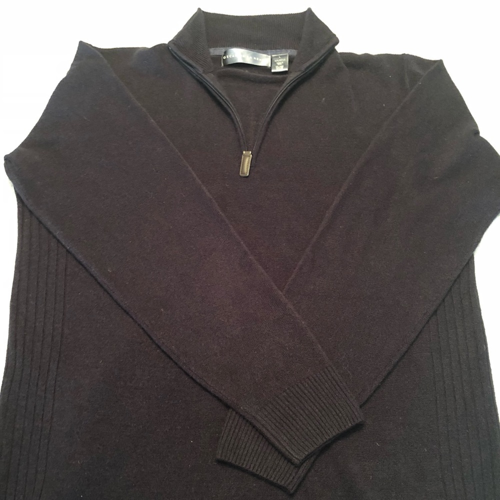 Oscar de la Renta blue 1/4 zip men’s sweater
